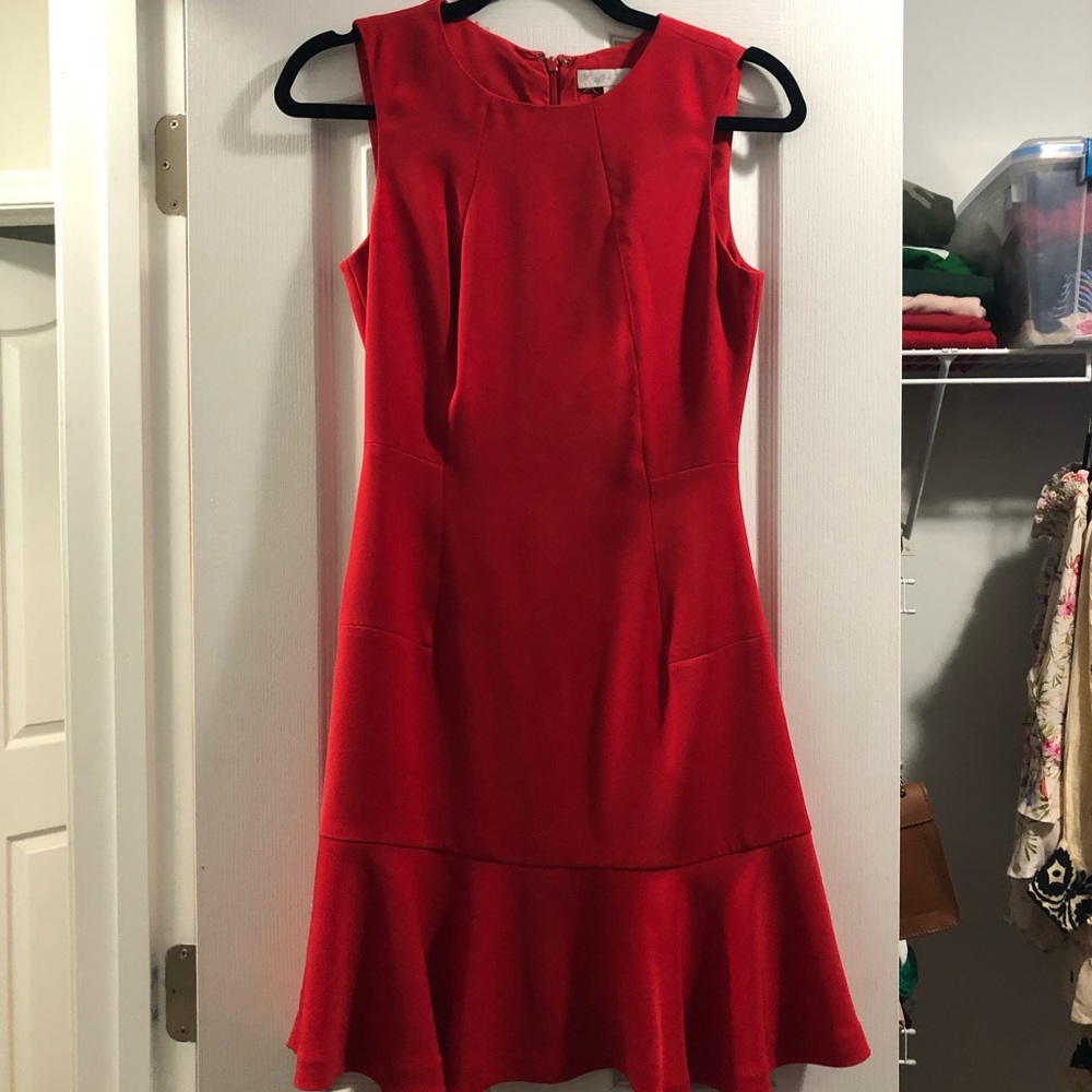 1. State Red Ruffle Mini / Midi dress 0